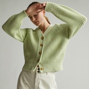 Everlane green texture cardigan